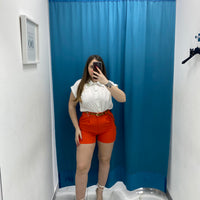 Shorts con cintura arancio
