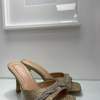 Sandali con brillantini gold