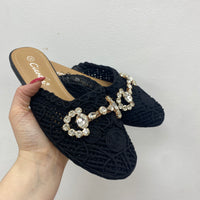 Slippers crochet nero
