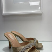Sandali con brillantini gold