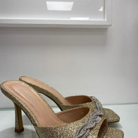 Sandali con brillantini gold