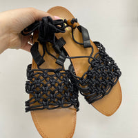Sandali crochet nero