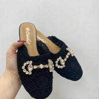 Slippers crochet nero