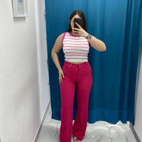 Pantalone a zampa fucsia