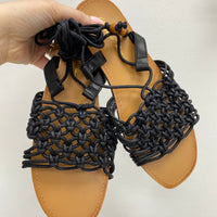 Sandali crochet nero