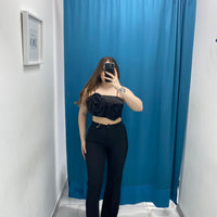 Top con rose nero 9120