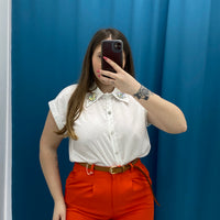 Shorts con cintura arancio
