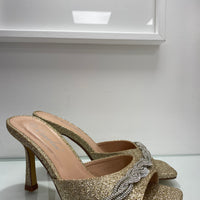 Sandali con brillantini gold