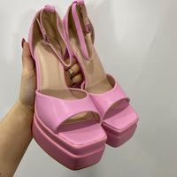 Sandali con Plateau Pink