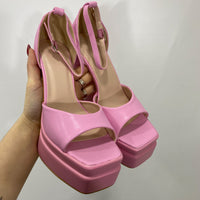 Sandali con Plateau Pink