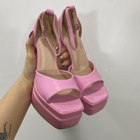 Sandali con Plateau Pink