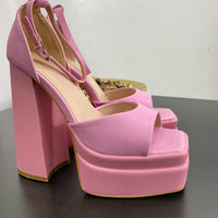 Sandali con Plateau Pink