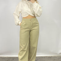 Pantalone Wide Leg Di Lana