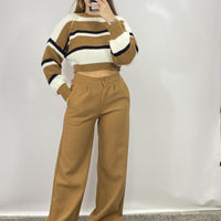 Pantalone Wide Leg Di Lana