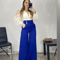 Pantalone a Palazzo con Bottoni