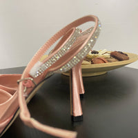 Décolleté Con Fiocco in Strass Rosa