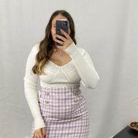 Gonna in tweed lilla