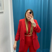 Blazer con manica 3/4 rosso