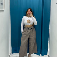 Pantaloni Culotte Beige