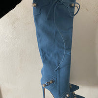 Stivali denim laces