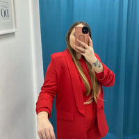 Blazer con manica 3/4 rosso