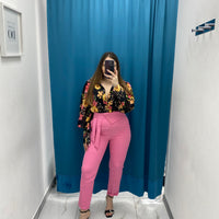 Pantalone regular fit rosa 9026