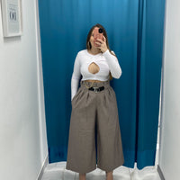 Pantaloni Culotte Beige