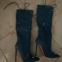 Stivali denim laces