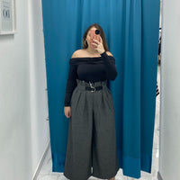 Pantaloni Culotte Grigio