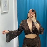 Blusa con paillettes