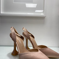 Décolleté slingback nude