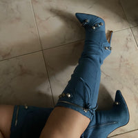 Stivali denim laces
