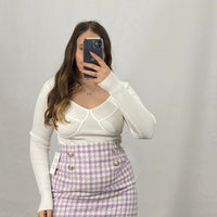 Gonna in tweed lilla