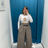 Pantaloni Culotte Beige