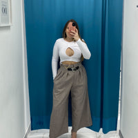 Pantaloni Culotte Beige
