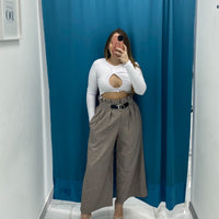 Pantaloni Culotte Beige