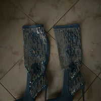 Stivali denim strass