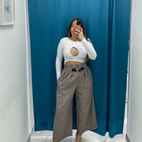 Pantaloni Culotte Beige