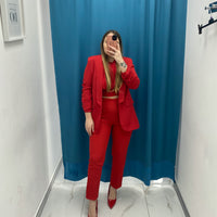 Blazer con manica 3/4 rosso