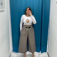 Pantaloni Culotte Beige