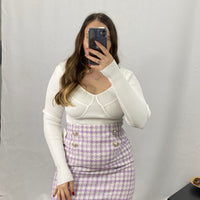 Gonna in tweed lilla