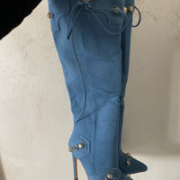 Stivali denim laces