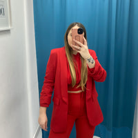 Blazer con manica 3/4 rosso