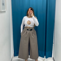 Pantaloni Culotte Beige
