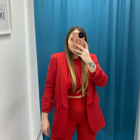 Blazer con manica 3/4 rosso