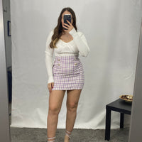 Gonna in tweed lilla