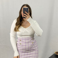 Gonna in tweed lilla
