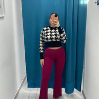 Pantalone a Zampa Magenta 2148