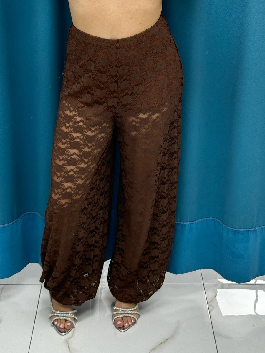 Pantalone palazzo in pizzo lumina 2874