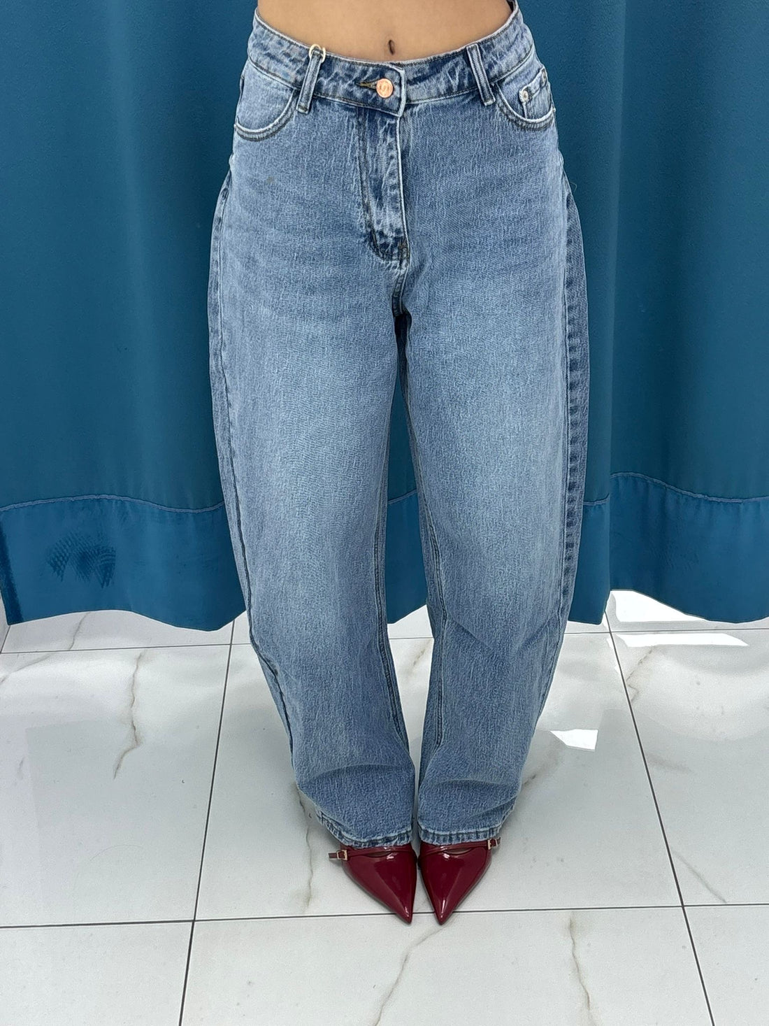 jeans"Light Washed Balloon"-F2330